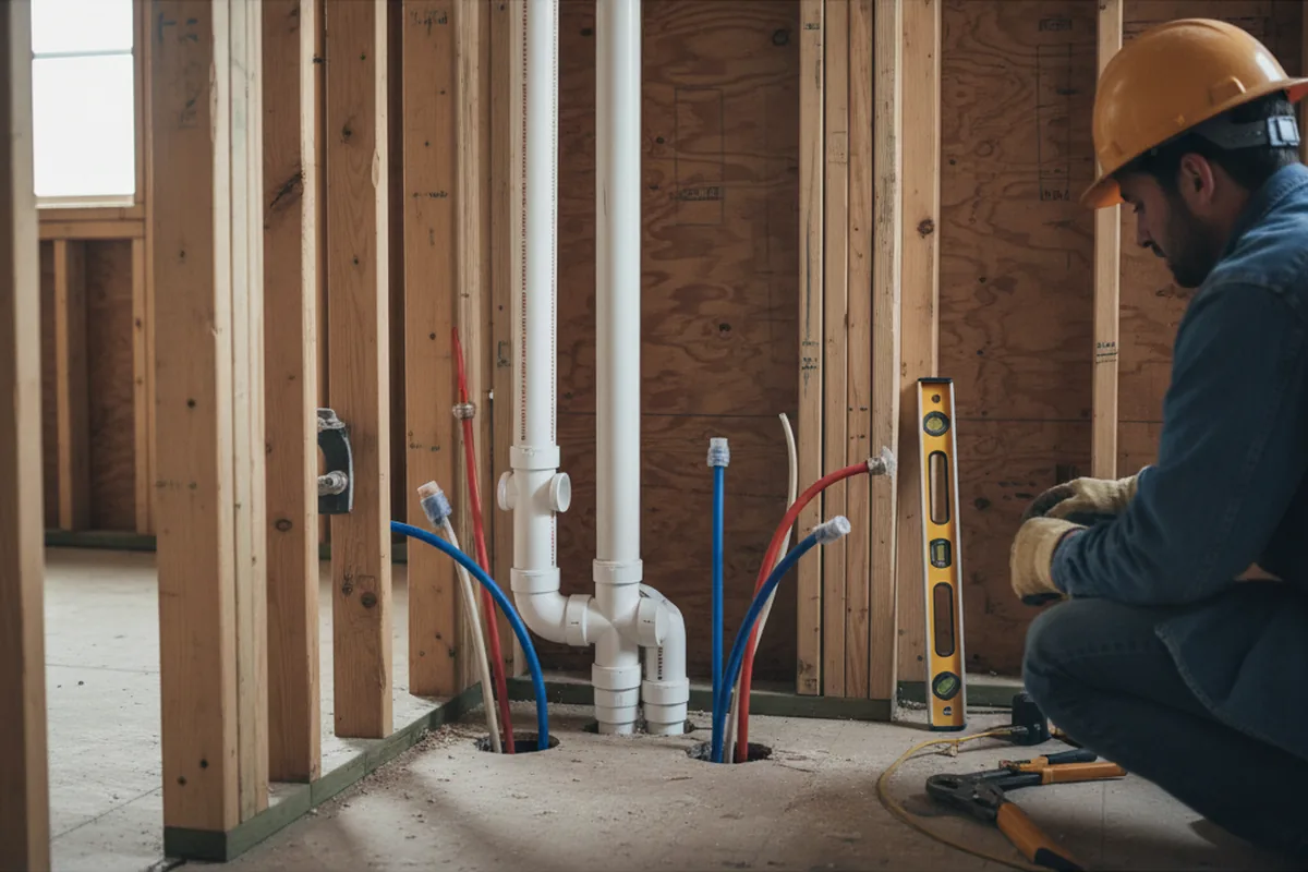 Drain and supply rough-in during Garbage Disposal Repair in Port Norris